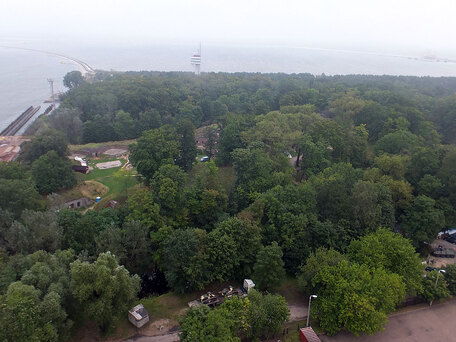 Grzegorz Chmielecki. Świnoujście. Twierdza Świnoujście - Fort I Gerharda. Widok z latarni morskiej. Stan na 12 września 2014 roku